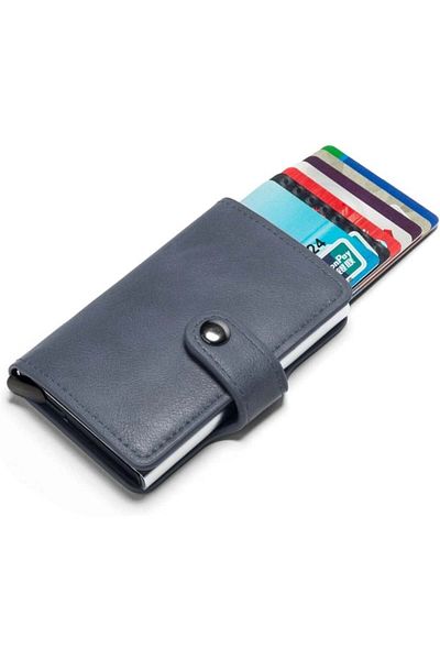 iUni Portofel P2 RFID, 10 carduri, bleumarin