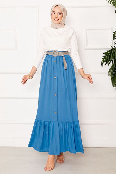 EBRUTESETTÜR Fusta Hijab cu detaliu cu nasturi cu talie elastică