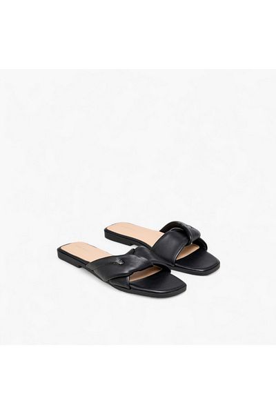 Flora Bella by Shoexpress Flora Bella Solid Knot Detail Slip-On Flat Sandals