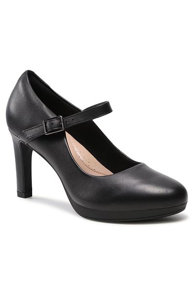 CLARKS Ghete de damă negre CLARKS-AMBYR SHINE BLACK LEATHER 261577844