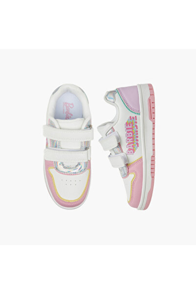 Barbie Barbie Panelled Sneakers with Hook and Loop Closure