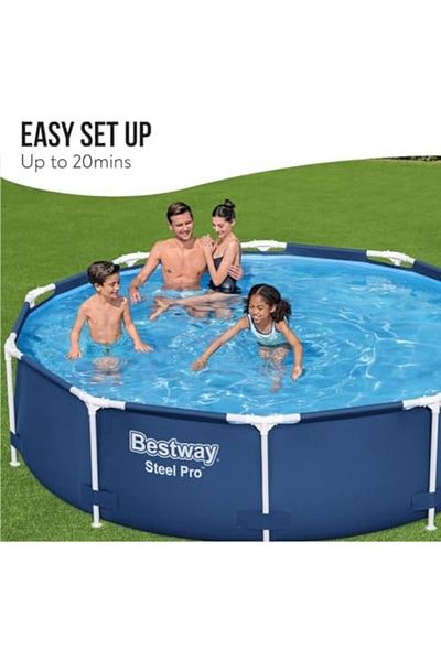BESTWAY مسبح بيست واي ستيل برو فوق الأرض | مسبح دائري بمقاس ١٠ أقدام × ٣٠ بوصة