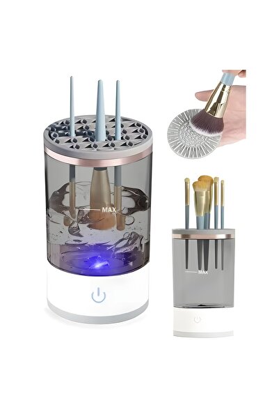 Flippy Portable Makeup Brush Cleaner, Fits Various Sizes, 5V USB, 7000 RPM, Sonic Vibration, White/T