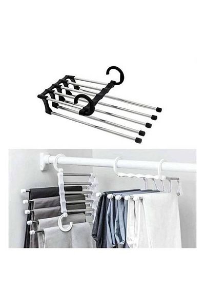 Ürünpazarı Buffer Movable Closet Interior Pants Tie Shawl Hanger System Organizer Layered Hanger Organizer