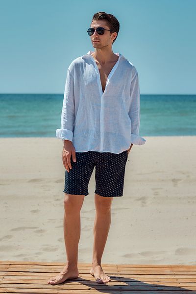 Remsa Mayo Κοντό ανδρικό μαγιό Sea Pool Monogram Rks-010 Navy Blue