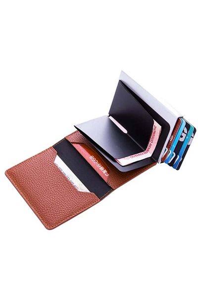 iUni P6 Rfid Wallet, 12 Cards, Brown