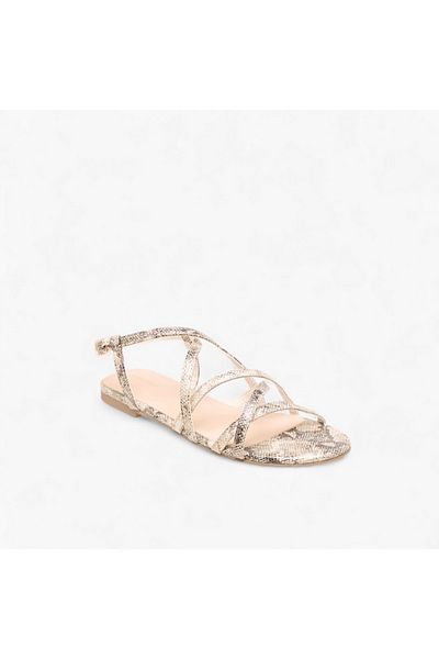Flora Bella by Shoexpress Flora Bella Solid Criss Cross Sandals with Buckle Closure