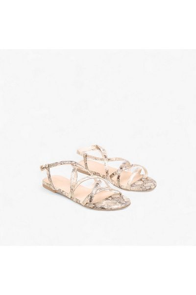 Flora Bella by Shoexpress Flora Bella Solid Criss Cross Sandals with Buckle Closure