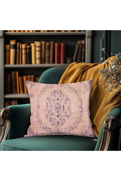 TURKISHRUG KINGDOM غطاء وسادة مطبوع عليه وردي منقوش