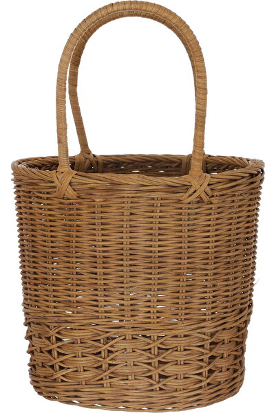 Generic Al Saif Gallery Wicker Basket, 27.5 x 23.4 x 25.4 cm, Oval, Large, wi...