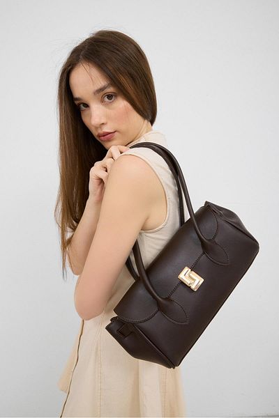 Shule Bags Geantă Lia Vintage Baguette Maro