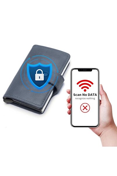 iUni Portofel RFID P2, 10 carduri, bleumarin