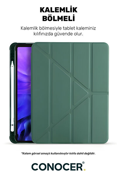 CONOCER Samsung Galaxy Tab S9 Fe Plus 12.4" Inch Case Tablet Case with Pen Compartment Folding Stand