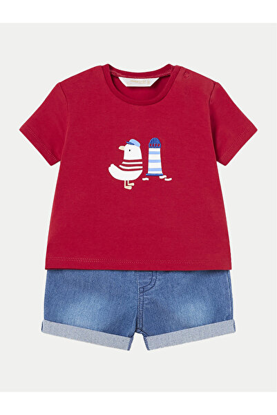 MAYORAL Set tricou și pantaloni scurți roșii pentru băieți MAYORAL-1209 38 MARS