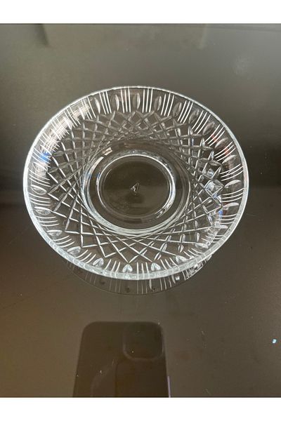 DECOSTYLE Ajda Laurel Decorated Hand-Cut 6 Piece Glass Tea Plate