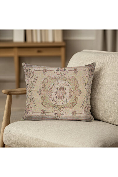 TURKISHRUG KINGDOM وسادة كلاسيكية منقوشة بالكليم - ديكور منزلي عرقي