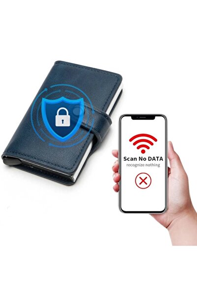 iUni Portofel RFID P2, 10 carduri, albastru