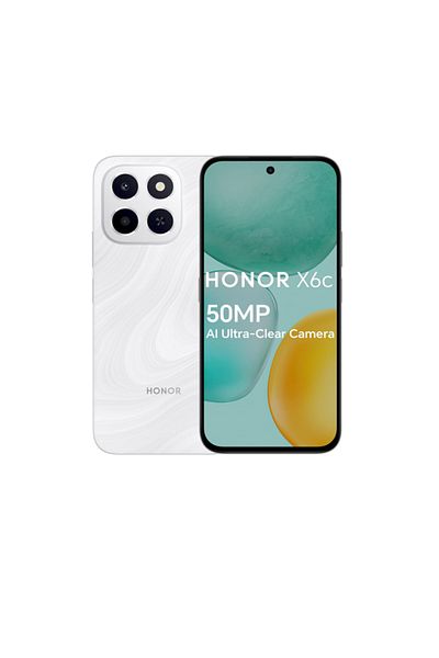 HONOR X6C 6GB 4G Smartphone, Moonlight White, 128 GB