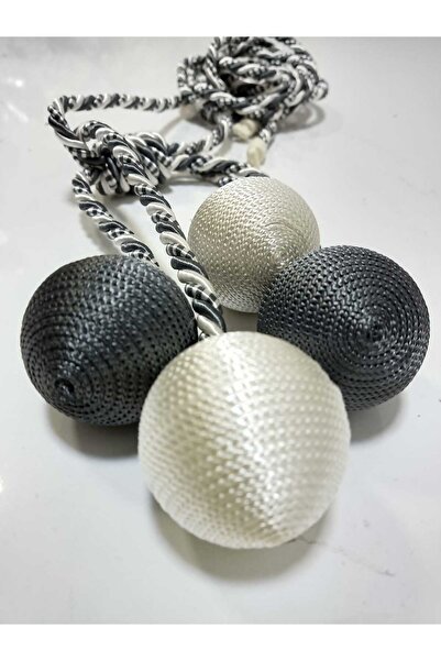 perdemhome 4 toplu el sarım koyugri-krem (203) tül perde fon kruvaze tavan ba...