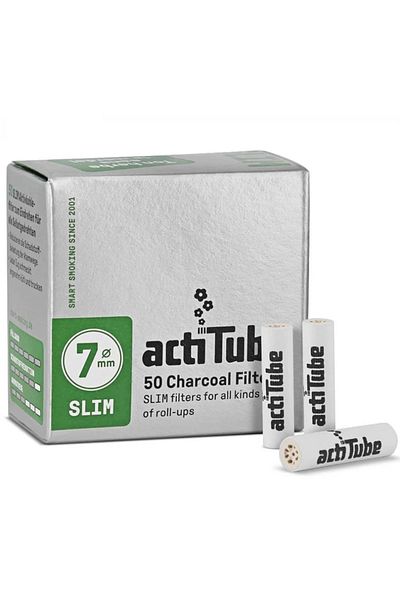 Actitube Filtre cu carbune activ actiTube Slim, 50 bucati, diametru 7mm