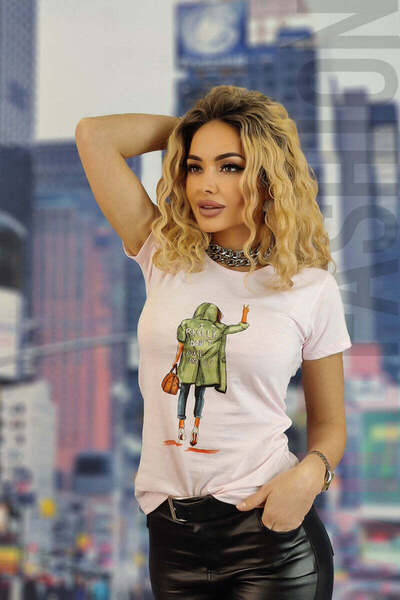 WildFashion Casual μπλουζάκι με στάμπα κειμένου U838-5112