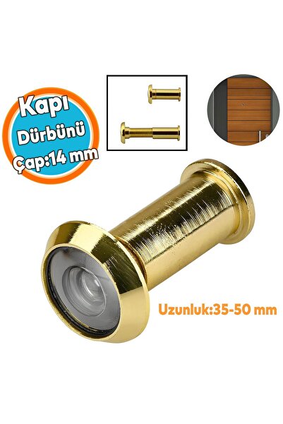 NZB Kapaksız Kapı Dürbünü Çelik Kapı Gold 35-50 mm Ayarlanabilir Çap 14 mm