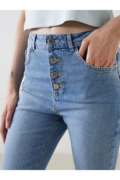 LC Waikiki LCW Jeans Indigo Crop Flare Kadın Jean Pantolon