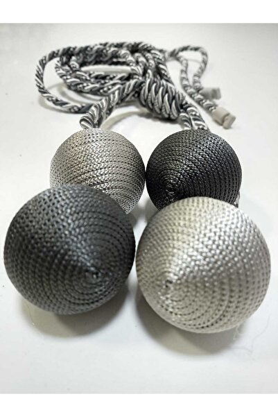 perdemhome 4 toplu el sarım koyu gri -açık gri (204) tül perde fon kruvaze ta...