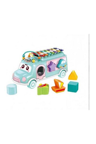 Rally Musical Happy Bus With Xylophone And Shape Sorter Educational Learning Toy For Kids