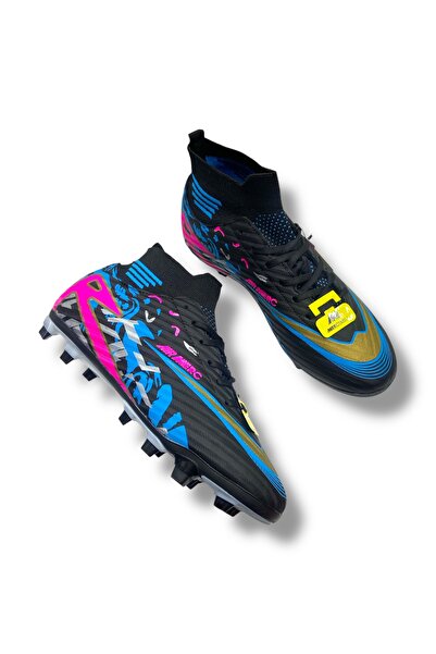 güneşayakkabı Çoraplı Unisex Krampon Halısaha & Çimsaha Ayakkabı Siyah Fuşya ...