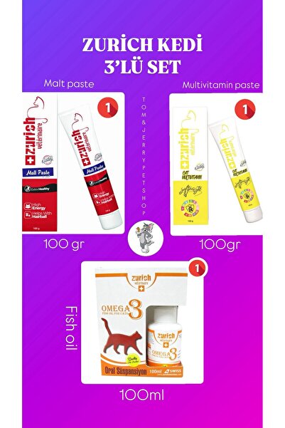 Zurich Veterinaire Antihairball Tüy Topağı Önleyici Kedi Malt 100gr/Multivita...