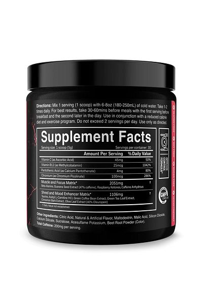 JNX Sports ذا ريبر، حارق الدهون، 150 غرام، ليمونادة التوت، 30 حصة