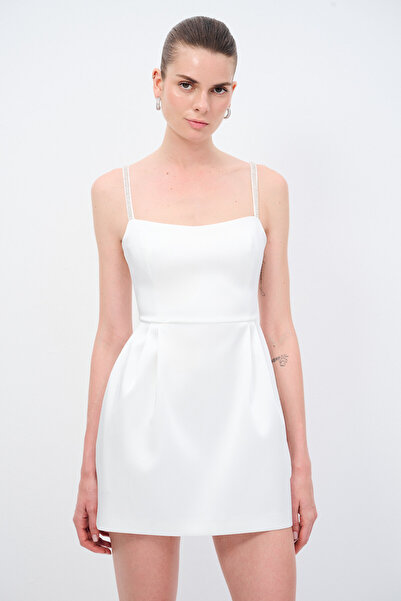 adL Night Zoom Taş Detaylı Mini Elbise