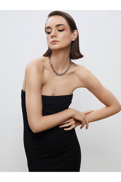 LC Waikiki Φόρεμα Bodycon με λαιμόκοψη με λάμψη