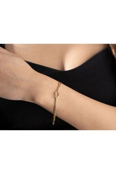 staınless steel Çelik Düğüm Bileklik Sonsuz Sevgili-Arkadaş Bilekliği Gold