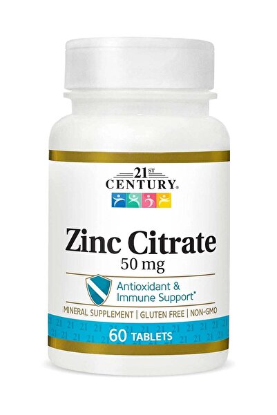 21st Century سترات الزنك 50 ملغ - 60 قرصًا