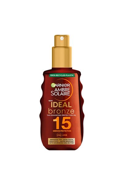 Garnier Ambre Solaire Ideal Bronze Body Oil With Spf 15 Sun Protection, 150 ml