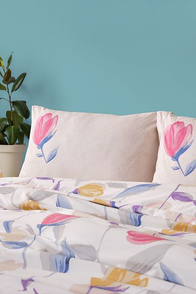 Doqu Home Σετ Παπλωματοθήκη Easy Cotton Tulips Διπλό