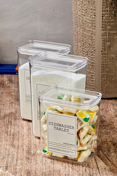 MODA OZY Σετ απορρυπαντικού 3 τεμαχίων με ετικέτα 2200ml Tablet Detergent 2900ml Colors Whites Αποθήκευση απορρυπαντικού