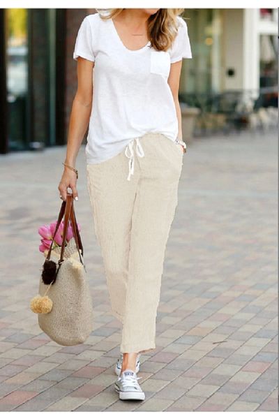 night blue Comfortable Summer Pants-Vanilla