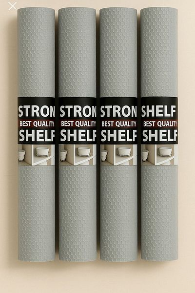 ESTRON 4 Pieces Gray Color 1.5 Meters Non-Slip Cabinet Shelf Drawer Cover - Eva Material - Gray