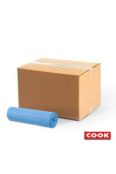 PLASTİKAP Cook Edt Large Size 10 Blue Garbage Bags 65X80 cm (5 Pieces)