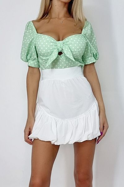 FashionForYou Fustă mini albă Valerie, mărime universală S/M