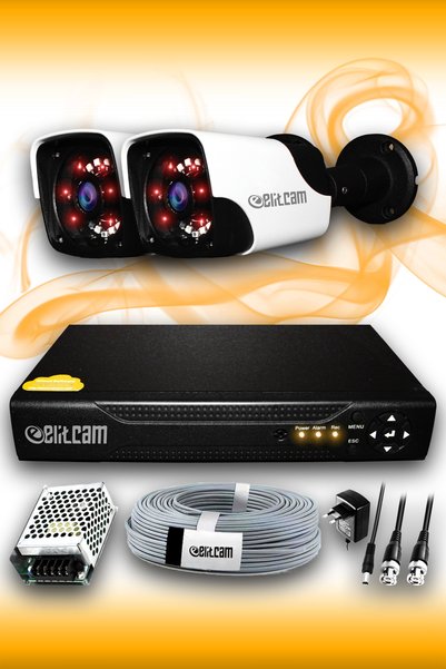 Elitcam 2 Kameralı Panda 2 Dış Kamera Set Hdd'siz Full Hd Gece Görüşlü Güvenl...