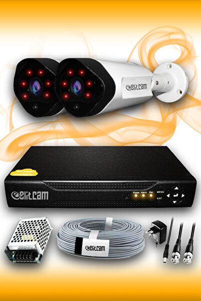 Elitcam 2 Kameralı Uzay 2 Dış Kamera Set Hdd'siz Full Hd Gece Görüşlü Güvenli...