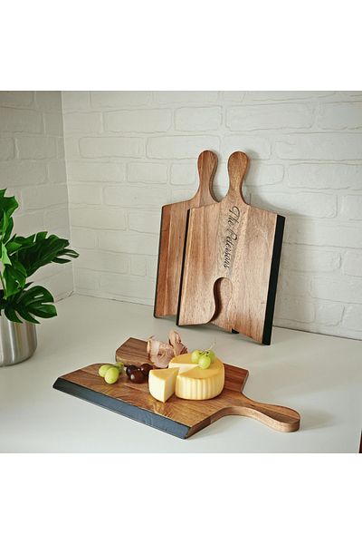 PlateraShop Set of 3 acacia wood puzzle platters – design and versatile for serving