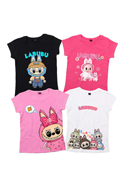 Yoo Street Labubu T-Shirt Character Pack of 4 Women’s Tee Breathable Cotton S...