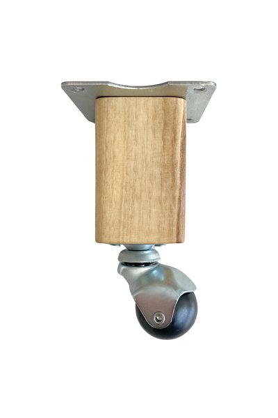 GOLDENWOODEN Kale Wooden Ball Wheel Leg Furniture Table Cabinet Wheel Leg (Without Brake)(15cm)(Walnut Tree)(4 Pcs)