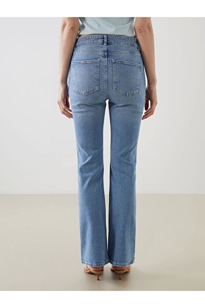 LC Waikiki LCW Jeans Indigo Crop Flare Kadın Jean Pantolon
