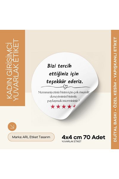 ARLetikettasarım E-Commerce Box and Packaging Label Round 4X4 cm 70 Pieces - Arletikettdesign